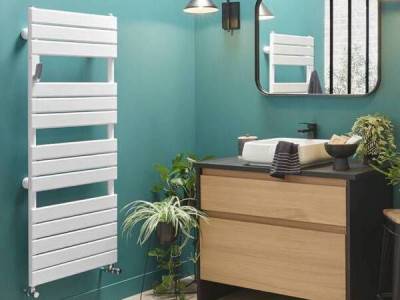 Sèche serviette eau chaude Adélis 491 Watts, Blanc Carat