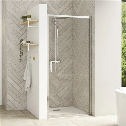 Porte de douche Smart Design P extensible avec seuil - Kinedo