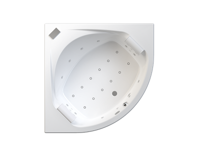 Baignoire balneo Otea start mixte digit 140 cm, tête à gauche