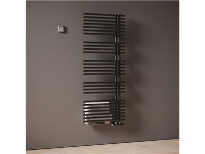 Sèche serviette eau chaude Funky_S 572+1000 Watts, Mât à gauche Blanc Standard YAM060B01A401NNN-01-ST-DESTOCK