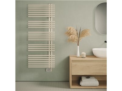 Sèche serviette électrique Funky_S 500 Watts, Mât à droite Noir Opaque YRM050GK1A401NNN-K1-SP-DESTOCK