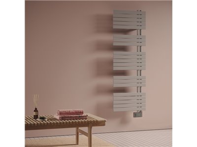 Sèche serviette électrique Soul_S 500 Watts, Mât à gauche Noir Opaque ULS055GK1A401NNN-K1-SP-DESTOCK