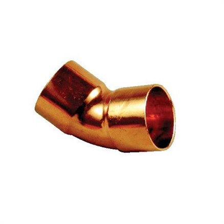 Coude cuivre grand rayon 45° femelle-femelle