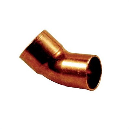 Coude cuivre grand rayon 45° mâle-femelle