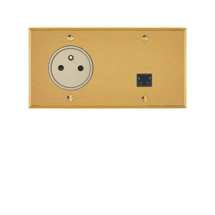 Prise de courant 2P+T et RJ45 univers Mémoire Art d'Arnould
