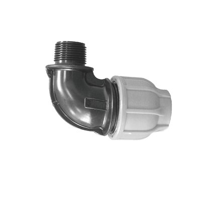 Coude fileté polypropylène pour tube PE
