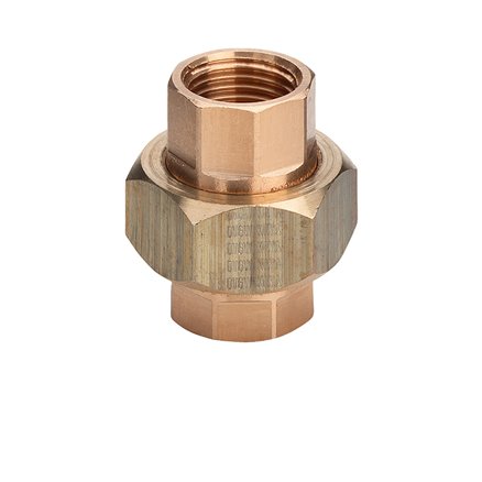 Raccords union 3 pièces femelle / femelle bronze