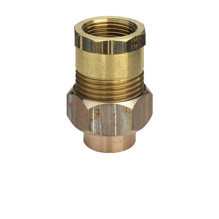 Raccords filetés de transition 3 pièces femelle / femelle bronze à joint plat