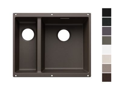 Evier Subline 340/160-U grande cuve à droite pour module couleur Café 527816