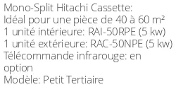 Climatiseur Cassette Petit Tertiaire 5 kWatts