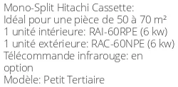 Climatiseur Cassette Petit Tertiaire 6 kWatts