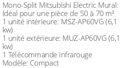 Climatiseur Mural Compact 6,1 kWatts