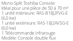 Climatiseur Console Double Flux 5 kWatts