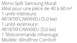 Climatiseur Mural WindFree Comfort 5 kWatts