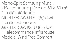 Climatiseur Mural WindFree Comfort 6,5 kWatts