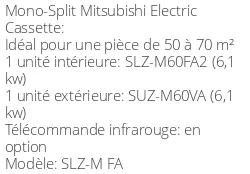 Climatiseur Cassette SLZ-M FA 5,7 kWatts