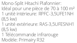 Climatiseur Plafonnier Primairy 8,6 kWatts