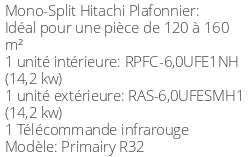 Climatiseur Plafonnier Primairy 13,76 kWatts