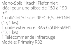 Climatiseur Plafonnier Primairy 16,3 kWatts
