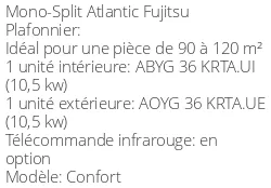 Climatiseur Plafonnier Confort 9,5 kWatts Triphasé
