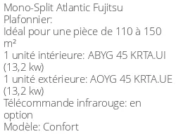 Climatiseur Plafonnier Confort 12,1 kWatts Triphasé