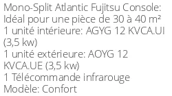 Climatiseur Console Confort 3,5 kWatts