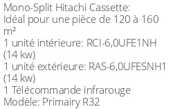 Climatiseur Cassette Primairy 14 kWatts