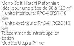 Climatiseur Plafonnier Utopia Prime 10 kWatts Triphasé