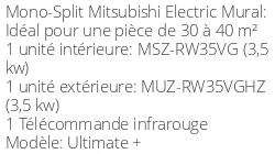 Climatiseur Mural Ultimate + 3,5 kWatts