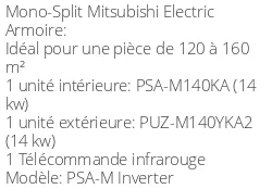 Armoire de climatisation PSA-M Inverter 13,6 kWatts Triphasé