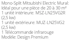 Climatiseur Mural Design Premium 2,5 kWatts Rouge Rubis