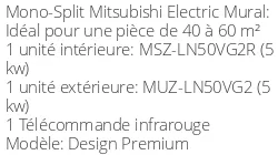 Climatiseur Mural Design Premium 5 kWatts Rouge Rubis