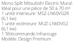 Climatiseur Mural Design Premium 6,1 kWatts Rouge Rubis