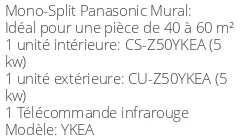 Climatiseur Mural YKEA, 5 kWatts