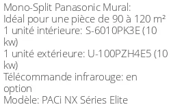 Climatiseur Mural PACi NX Séries Elite, 10 kWatts Monophasé