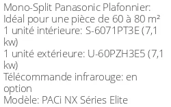 Climatiseur Plafonnier PACi NX Séries Elite, 6 kWatts Monophasé