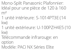 Climatiseur Plafonnier PACi NX Séries Elite, 9,5 kWatts Monophasé