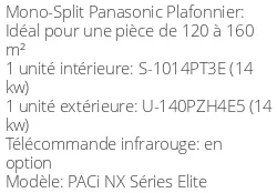 Climatiseur Plafonnier PACi NX Séries Elite, 13,4 kWatts Monophasé