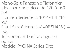 Climatiseur Plafonnier PACi NX Séries Elite, 13,4 kWatts Triphasé