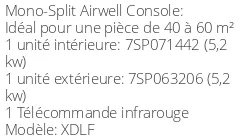 Climatiseur Console XDLF 5,2 kWatts