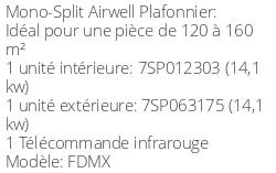Climatiseur Plafonnier FDMX 14,07 kWatts Triphasé