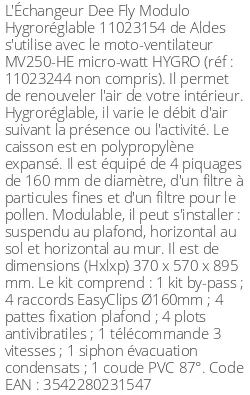 Échangeur Dee Fly Modulo Hygroréglable