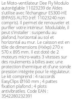 Moto-ventilateur Dee Fly Modulo autoréglable