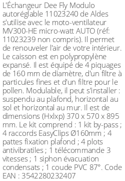 Échangeur Dee Fly Modulo autoréglable