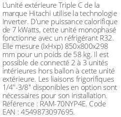 Unité extérieure Triple C 7 kWatts R32