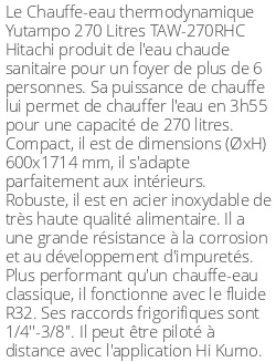 Chauffe-eau thermodynamique Yutampo 270 Litres