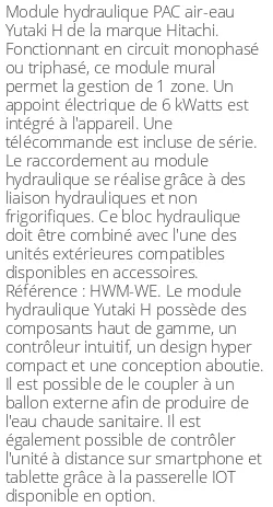 Module hydraulique Yutaki H 6 kWatts R32