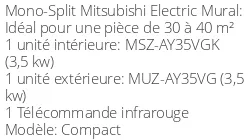 Climatiseur Mural Compact 3,5 kWatts