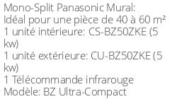 Climatiseur Mural BZ Ultra-Compact, 5 kWatts