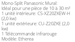 Climatiseur Mural Etherea, 2,05 kWatts Graphite